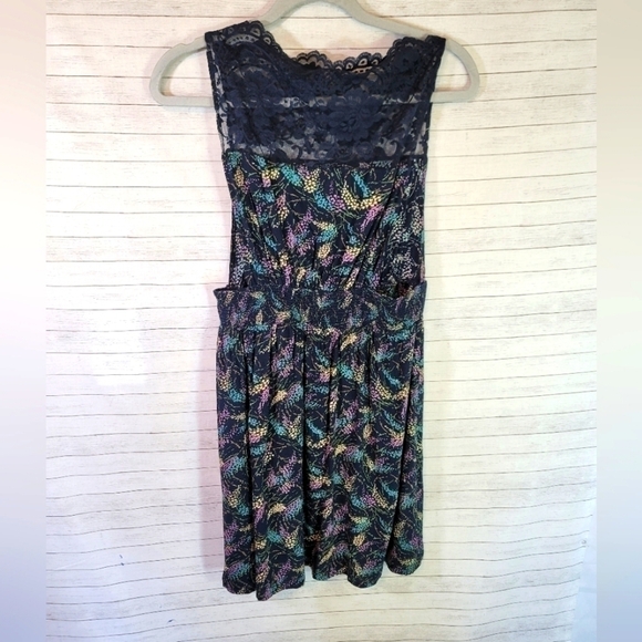 FREE PEOPLE LACE YOKE FLORAL SLEEVELESS DRESS, SZ SMALL - Picture 8 of 13